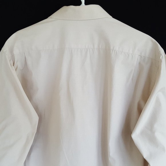 Michelson's of London Men's XL Tan Shirt Button Front Long Sleeve Pocket Cotton - Picture 3 of 11